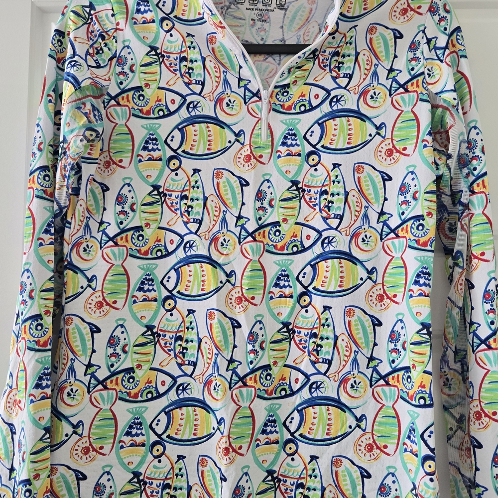 IBKUL Multicolor Fish Print Women's Top
